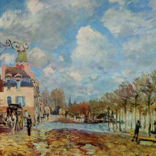 "Alfred Sisley's 'Autumn by the Riverside' - Hand-Painted Impressionist Oil Painting Reproduction"