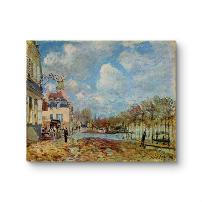"Alfred Sisley's 'Autumn by the Riverside' - Hand-Painted Impressionist Oil Painting Reproduction"