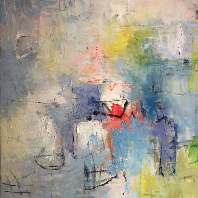"Bold Abstract Oil Painting - Vibrant Color Explosion - Handmade Contemporary Wall Art for Modern Living Spaces"