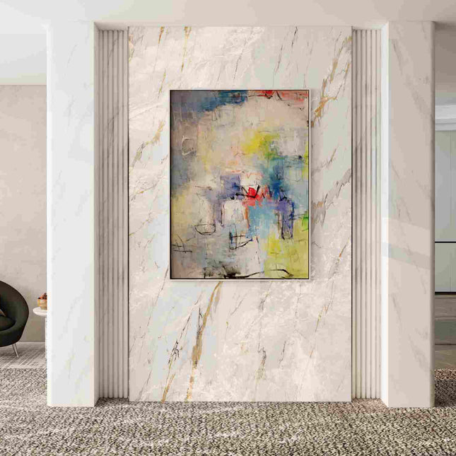 "Bold Abstract Oil Painting - Vibrant Color Explosion - Handmade Contemporary Wall Art for Modern Living Spaces"