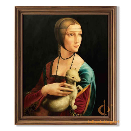 "Leonardo da Vinci's 'Lady with an Ermine' - Premium Hand-Painted Oil Reproduction on Canvas"