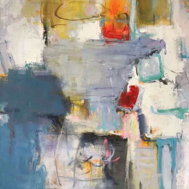 "Modern Abstract Oil Painting – Bold Color Harmony – Handmade Contemporary Wall Art for Living Room & Office Decor"