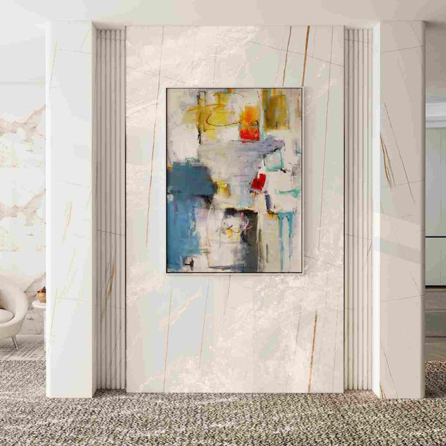 "Modern Abstract Oil Painting – Bold Color Harmony – Handmade Contemporary Wall Art for Living Room & Office Decor"