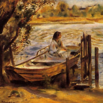 "Pierre-Auguste Renoir's 'Lady Boating' - Hand-Painted Impressionist Oil Painting Reproduction"