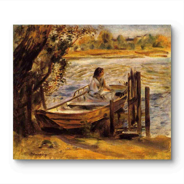 "Pierre-Auguste Renoir's 'Lady Boating' - Hand-Painted Impressionist Oil Painting Reproduction"