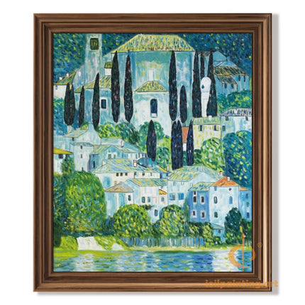 "Mediterranean Village Charm - Premium Hand-Painted Oil Reproduction on Canvas"