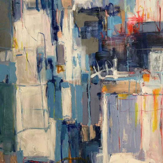 "Expressive Abstract Oil Painting - Bold Color Block Art - Modern Handmade Canvas for Contemporary Home & Office Decor"
