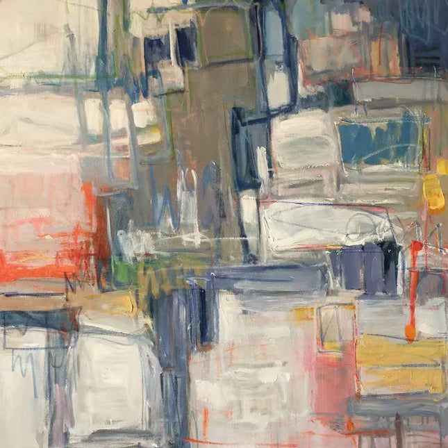"Vibrant Abstract Oil Painting - Joyful Color Explosion - Handmade Contemporary Wall Art for Modern Living Spaces"