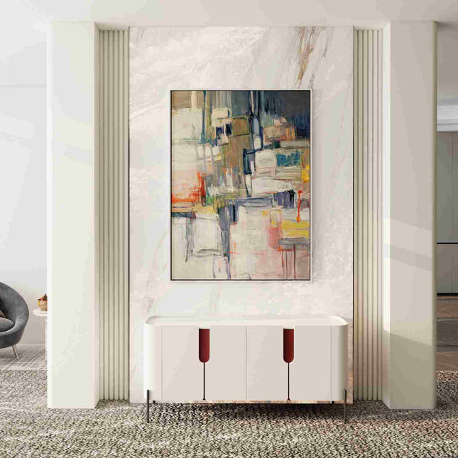 "Vibrant Abstract Oil Painting - Joyful Color Explosion - Handmade Contemporary Wall Art for Modern Living Spaces"