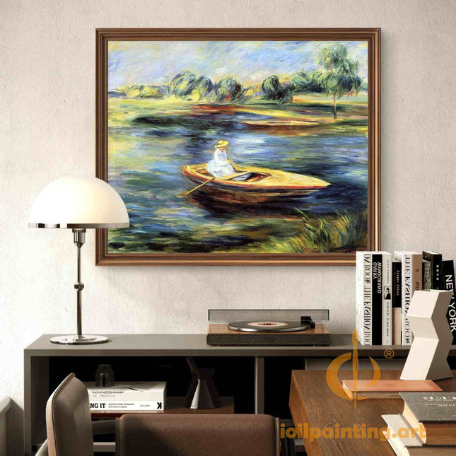 "Pierre-Auguste Renoir's 'The Rower' - Hand-Painted Impressionist Oil Painting Reproduction"
