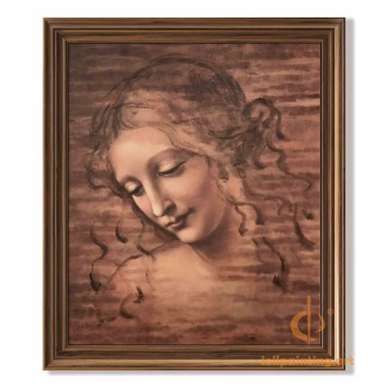"Leonardo da Vinci's 'Serene Lady' - Premium Hand-Painted Oil Reproduction on Canvas"