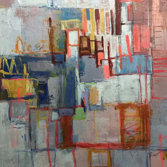 "Modern Abstract Oil Painting - Bold Color Block Art - Handmade Contemporary Wall Decor for Living Room & Office"
