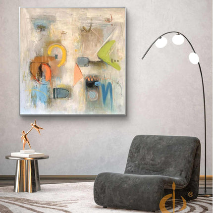 "Modern Abstract Expression - Premium Hand-Painted Oil Reproduction on Canvas"
