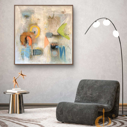 "Modern Abstract Expression - Premium Hand-Painted Oil Reproduction on Canvas"