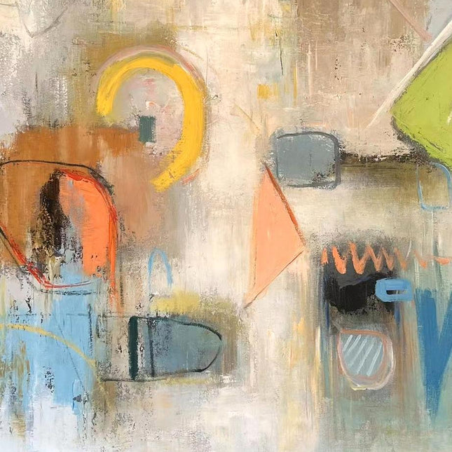 "Modern Abstract Expression - Premium Hand-Painted Oil Reproduction on Canvas"