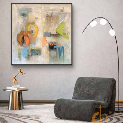 "Modern Abstract Expression - Premium Hand-Painted Oil Reproduction on Canvas"