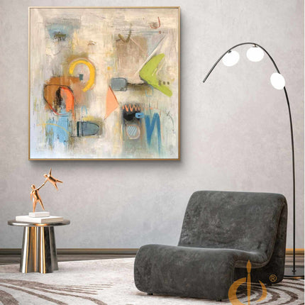 "Modern Abstract Expression - Premium Hand-Painted Oil Reproduction on Canvas"