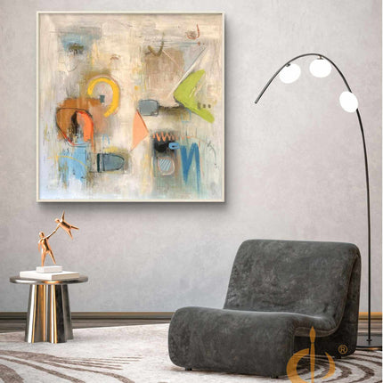 "Modern Abstract Expression - Premium Hand-Painted Oil Reproduction on Canvas"