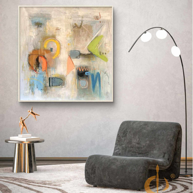 "Modern Abstract Expression - Premium Hand-Painted Oil Reproduction on Canvas"