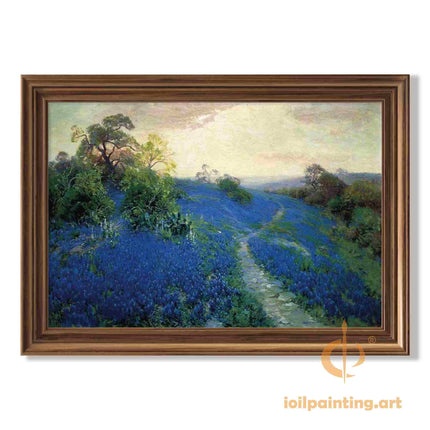 "Julian Onderdonk's 'Texas Bluebonnet Trail' - Premium Hand-Painted Oil Reproduction on Canvas"