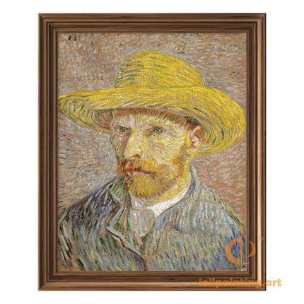 "Vincent van Gogh's 'Self-Portrait with Straw Hat' - Premium Hand-Painted Oil Reproduction on Canvas"