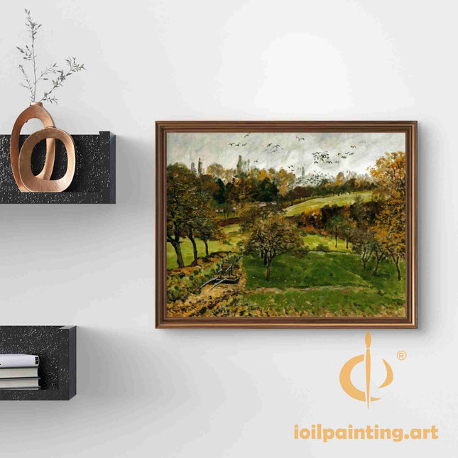"John Constable's 'Autumn Countryside Serenity' - Hand-Painted Landscape Oil Painting Reproduction"