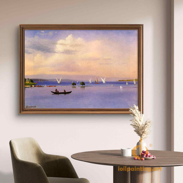 "Claude Monet's 'Tranquil Lake Serenity' - Hand-Painted Impressionist Oil Painting Reproduction"