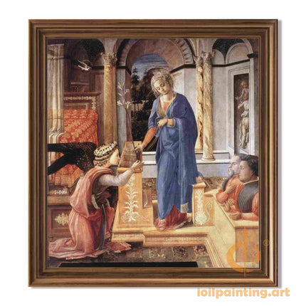 "Fra Angelico's 'The Annunciation' - Hand-Painted Renaissance Oil Painting Reproduction"