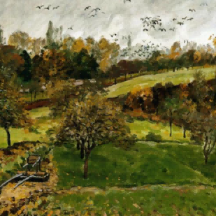 "John Constable's 'Autumn Countryside Serenity' - Hand-Painted Landscape Oil Painting Reproduction"
