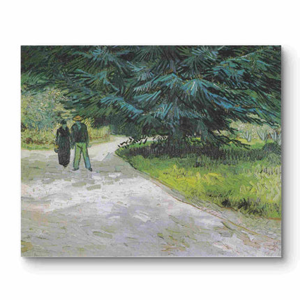 "Vincent van Gogh's 'Couple Strolling Through Pine Woods' - Premium Hand-Painted Oil Reproduction on Canvas"