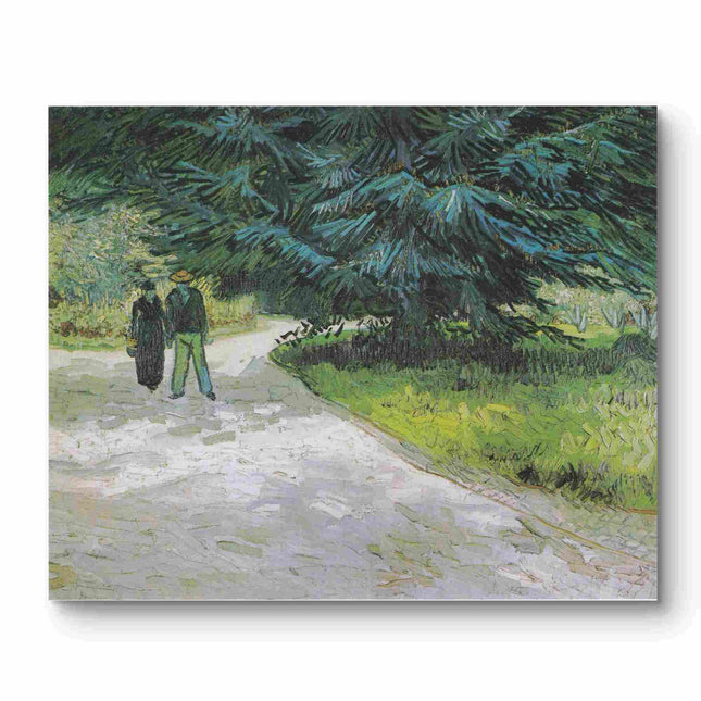 "Vincent van Gogh's 'Couple Strolling Through Pine Woods' - Premium Hand-Painted Oil Reproduction on Canvas"