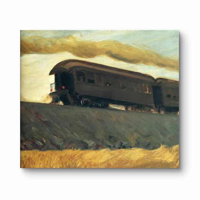 "Edward Hopper's 'Lonely Train Crossing the Countryside' - Hand-Painted Oil Painting Reproduction"