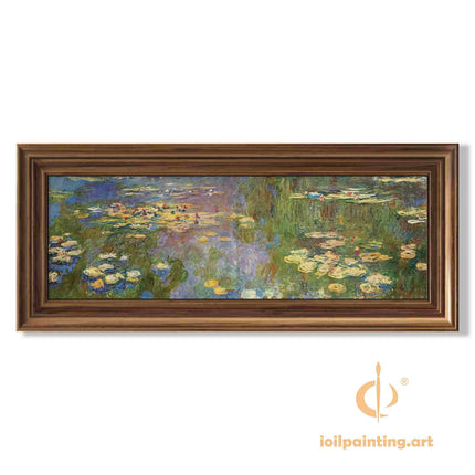 "Claude Monet's 'Water Lilies and Japanese Bridge' - Premium Hand-Painted Oil Reproduction on Canvas"