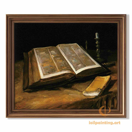 "Vincent van Gogh's 'Still Life with Open Bible' - Premium Hand-Painted Oil Reproduction on Canvas"