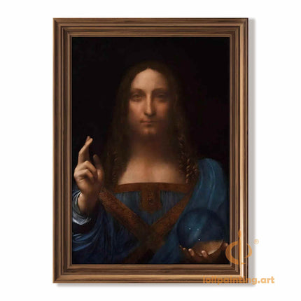 "Leonardo da Vinci's 'Salvator Mundi' - Premium Hand-Painted Oil Reproduction on Canvas"