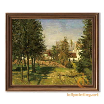 "Camille Pissarro's 'Tranquil Village Landscape' - Hand-Painted Oil Painting Reproduction"