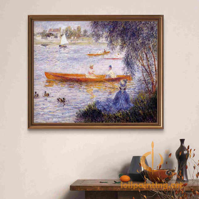 "Pierre-Auguste Renoir's 'Riverside Serenity' - Premium Hand-Painted Oil Painting Reproduction"