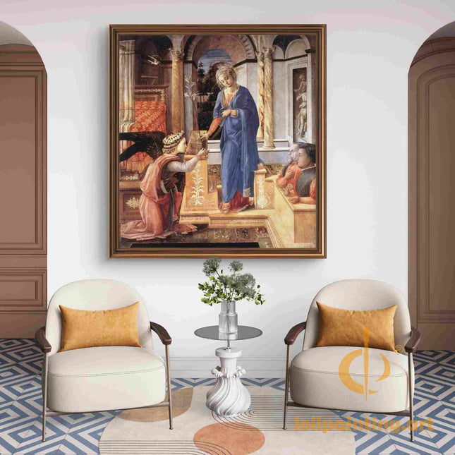 "Fra Angelico's 'The Annunciation' - Hand-Painted Renaissance Oil Painting Reproduction"