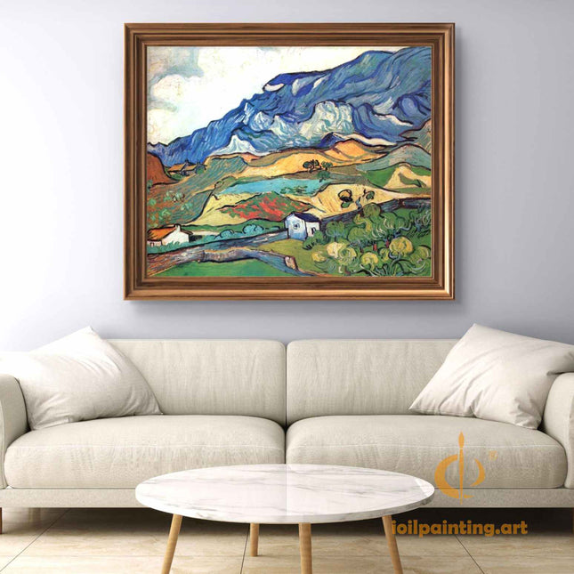 "Vincent van Gogh 'Mountainous Landscape' - Hand-Painted Post-Impressionist Oil Painting Reproduction | Vibrant Nature Scene"