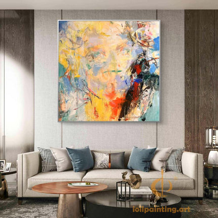 "Abstract Portrait in Warm Hues - Premium Hand-Painted Oil Reproduction on Canvas"