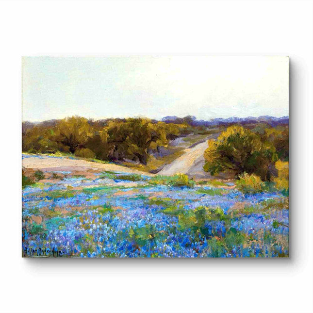 "Julian Onderdonk's 'Path Through Bluebonnet Fields' Oil Painting Reproduction on Canvas"