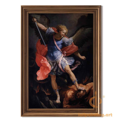 "Guido Reni's 'Archangel Michael Defeating the Devil' - Hand-Painted Baroque Oil Painting Reproduction"