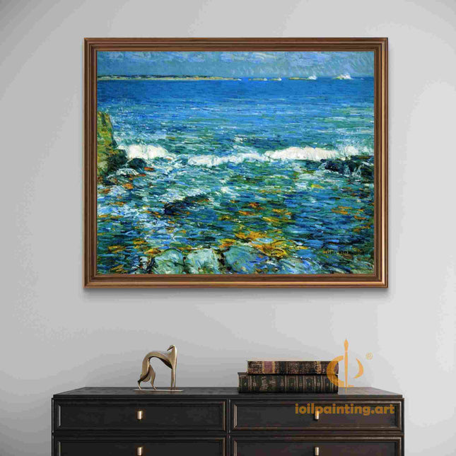 "Claude Monet's 'Ocean Serenity' - Hand-Painted Impressionist Seascape Oil Painting Reproduction"