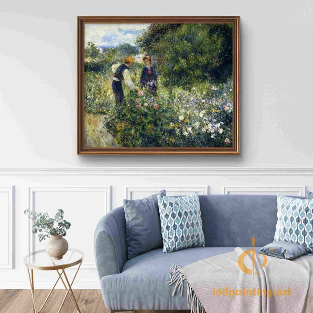 "Pierre-Auguste Renoir's 'Garden Conversation' - Premium Hand-Painted Oil Painting Reproduction"