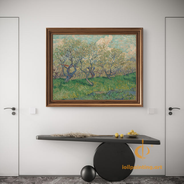 "Vincent van Gogh's 'Orchard in Blossom' - Premium Hand-Painted Oil Reproduction on Canvas"
