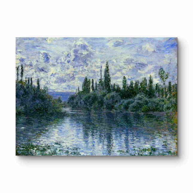 "Claude Monet's 'Serene River with Verdant Banks' - Hand-Painted Oil Painting Reproduction"