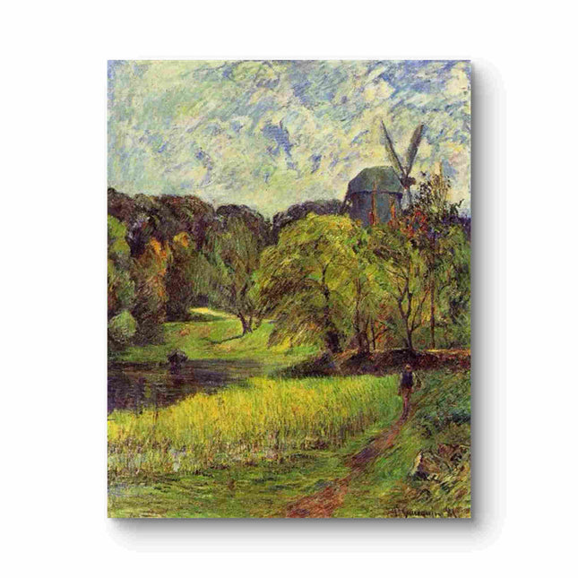 "Paul Gauguin's 'Country Lane with Windmill' - Hand-Painted Oil Painting Reproduction"
