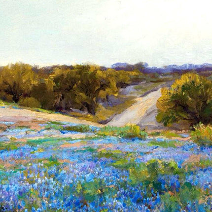 "Julian Onderdonk's 'Path Through Bluebonnet Fields' Oil Painting Reproduction on Canvas"