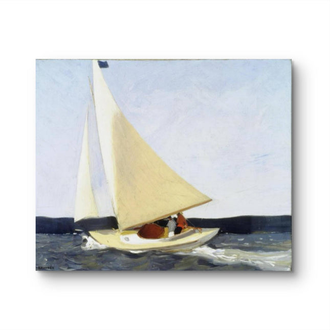 "Edward Hopper's 'Serene Sailboat at Sunset' - Hand-Painted Oil Painting Reproduction"