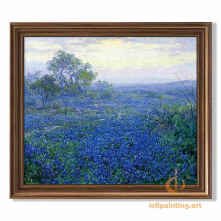 "Julian Onderdonk Inspired 'Texas Bluebonnet Field' - Premium Hand-Painted Oil Reproduction on Canvas"